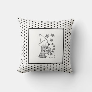 Coussin Bébé moderne pour enfants Black Dog Magicien