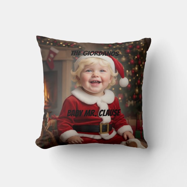 Coussin Bébé Monsieur et Madame Clause  (Recto)