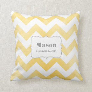 Coussin bébé - motif chevron jaune