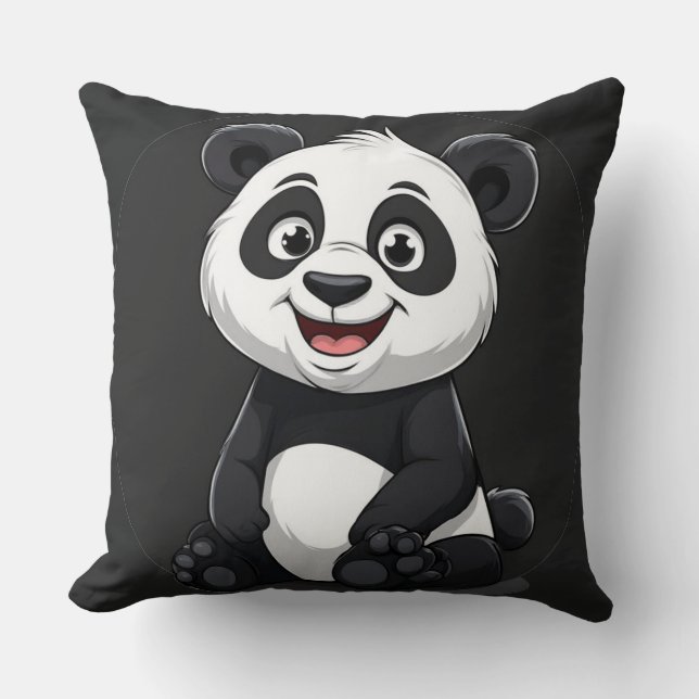 Coussin Bébé Panda de Dessin Animé Mignon (Recto)