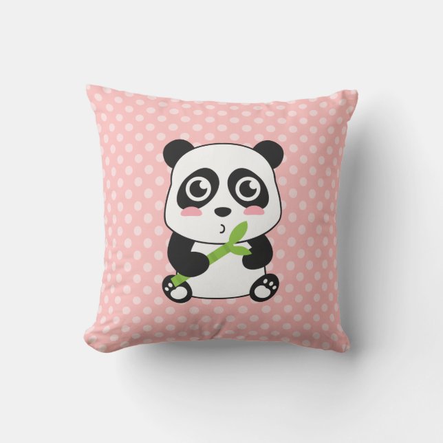 Coussin Bébé Panda Dessin Animé Mignon (Recto)