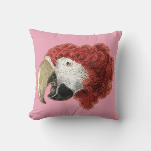 Coussin bébé perroquet aux oiseaux mignons (Recto)