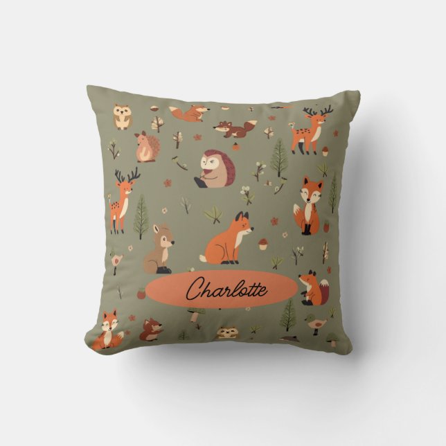 Coussin Bébé personnalisé Bohème Forestier (Recto)