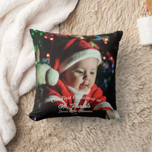 Coussin bébé personnalisé Notre premier Noël en tant que p