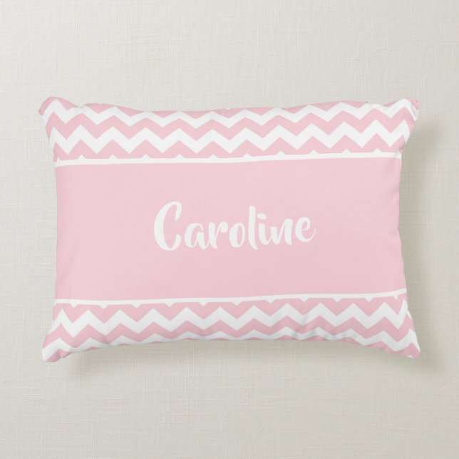 Coussin bébé personnalisé - Pastel Blush Rose Blan (Devant)