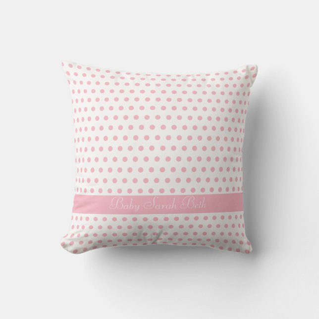 Coussin Bébé Pink Polkadot Motif (Recto)