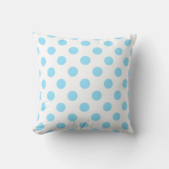 Coussin Bébé pois bleu et blanc (Recto)
