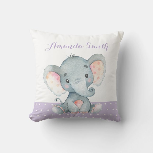 Coussin Bébé pourpre d'éléphant (Recto)