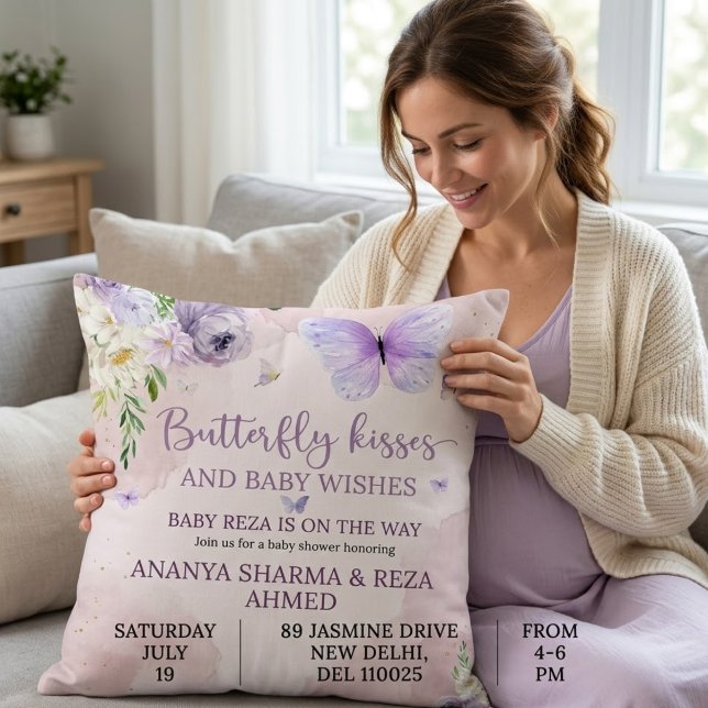 Coussin Bébé Reza Baby Shower Papillon (Créateur téléchargé)