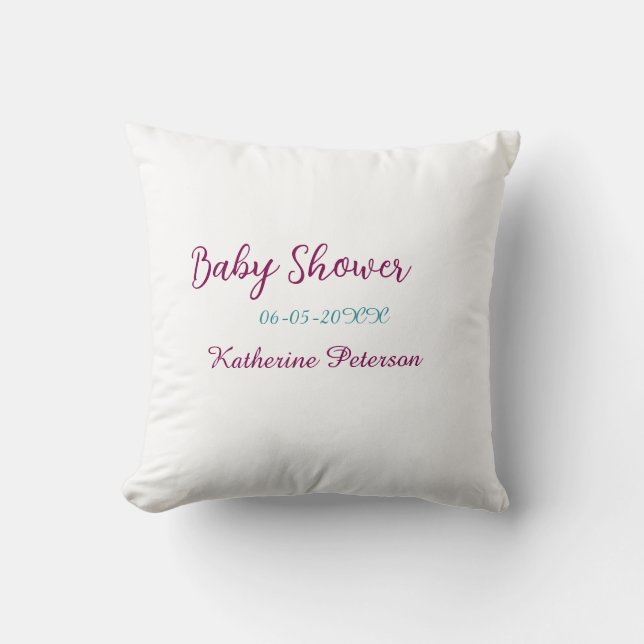 Coussin Bébé shower nom date animal oreille mignon jaune b (Recto)