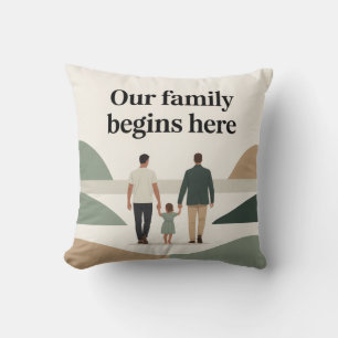 Coussin Bébé shower pour deux papas