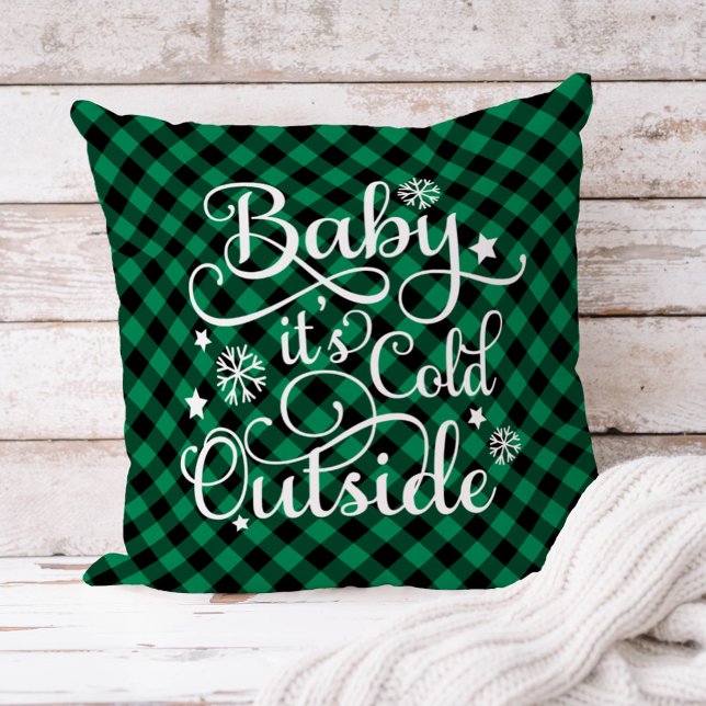 Coussin Bébé son froid dehors Buffle vert Plaid Holiday (Créateur téléchargé)