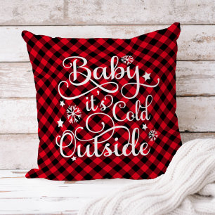 Coussin Bébé Son Froid Dehors Rouge Buffalo Plaid Holiday