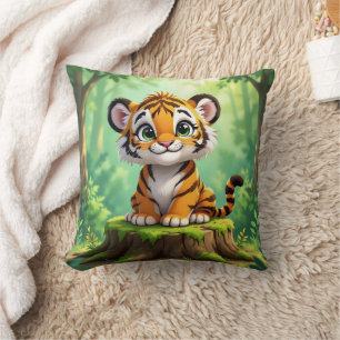 Coussin Bébé Tigre   Jolie illustration de nursery pour en