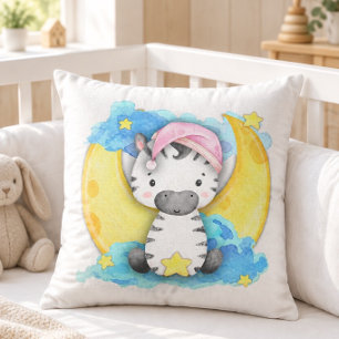 Coussin Bébé Zèbre Heure du Dodo