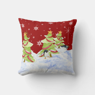 Coussin Bébés de l'ours polaire Whimsey Penguin hiver en n