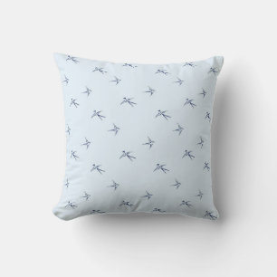 Coussin Bébés : hirondelles/bleu -