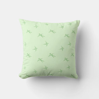 Coussin Bébés : hirondelles/vert -