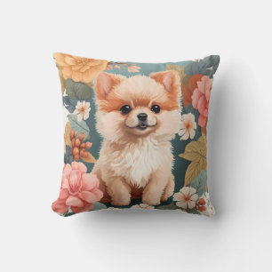 Coussin Bébés mignons animaux   Baby Chien Poméranien