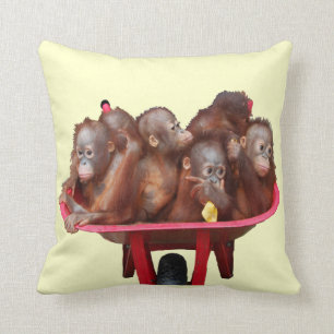 Coussin Bébés rouges d'orang-outan de brouette