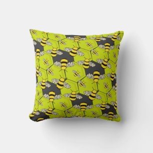 Coussin Bee Hive amusant Honeycomb