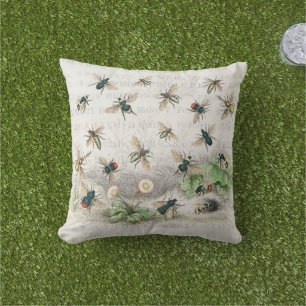 Coussin Bee Honey Travailleur Queen Bees Antique