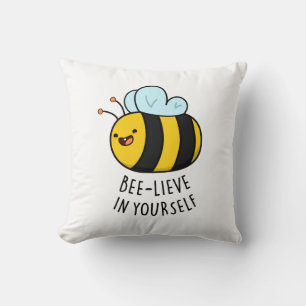 Coussin Bee-lieve en toi amusant Bee Pun
