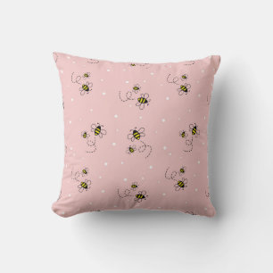 Coussin Bee seamless pattern on pastel background. Vintage