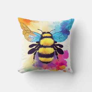 Coussin Bee Wild Nature Animal Color Art Peinture