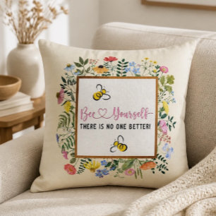 Coussin Bee Yourself Motivationnel