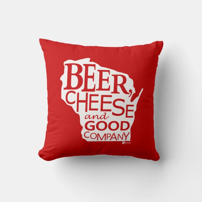 Coussin Beer Cheese & Good Company Du Designs WI fou (Recto)