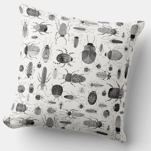 Coussin Beetle noir et blanc