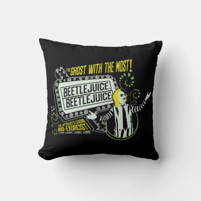 Coussin Beetlejus | Marquee "Ghost With The Most" (Recto)