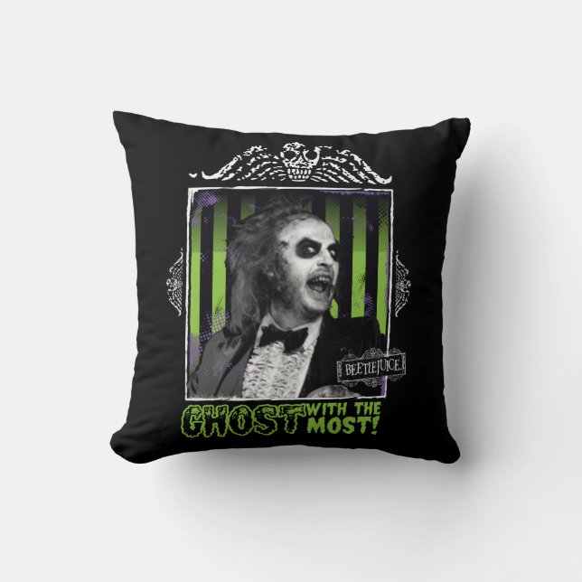 Coussin Beetlejus | Portrait "Ghost With the Most" (Recto)