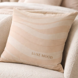 Coussin Beige Blush Ripple Throw Pillow