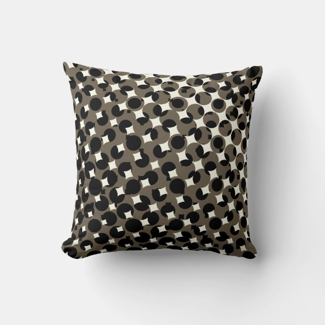Coussin Beige Brown noir blanc (Recto)