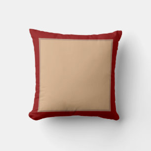 Coussin Beige doré et rouge foncé