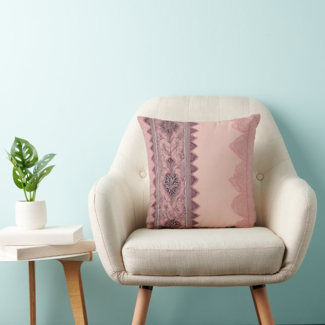 Coussin Beige et rose saumon pastels doux (Chaise)
