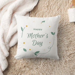 Coussin Beige Floral moderne Bonne fête des mères