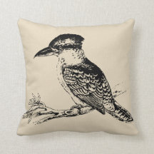 Coussin beige Kookaburra australien