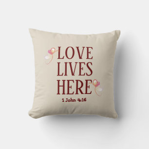 Coussin Beige LOVE LIVES ICI Personnalisable