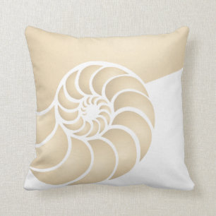 Coussin Beige Nautilus Bord de mer Nautique