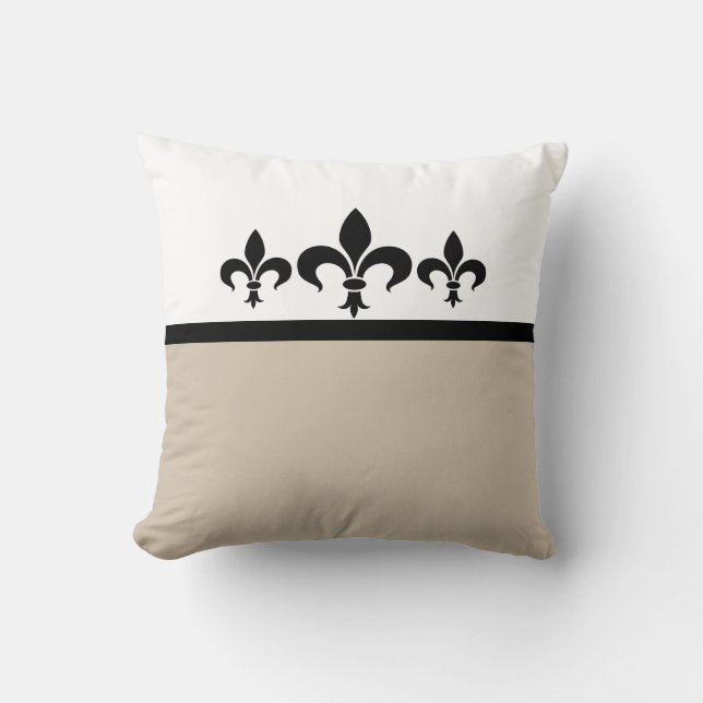 Coussin Beige Swanky Fleur De Lis (Recto)