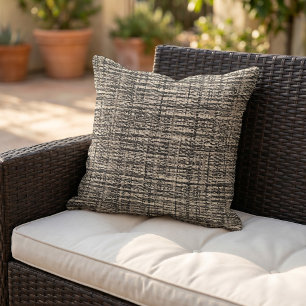 Coussin Beige Taupe Ivoire Gris Boucle Motif Tissé