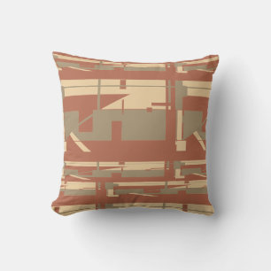 Coussin Beige Taupe Sud-Ouest Look Motif sur rouille légèr