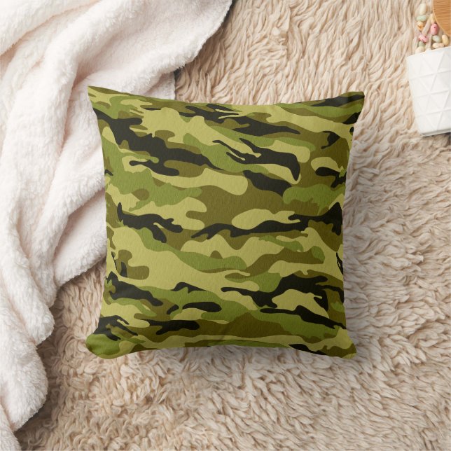 Coussin Beige vert du désert Camo noir Jeu d'oreiller (Couverture)