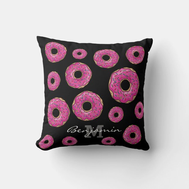 Coussin Beignet arrosé par rose délicieux juteux (Recto)