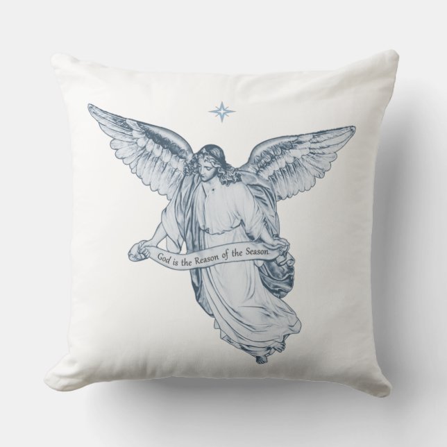 Coussin Bel Ange Vintage avec Message (Recto)