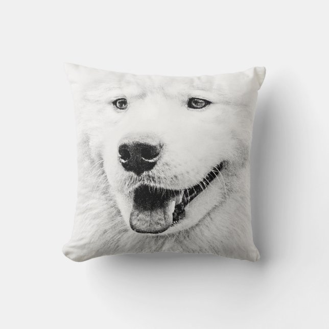 Coussin Bel art de chien de Samoyed (Recto)