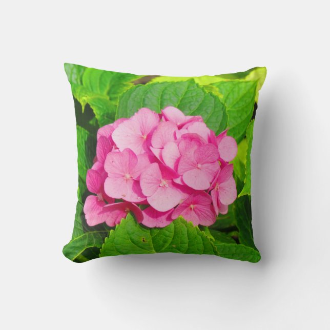 Coussin Bel hortensia rose (Recto)